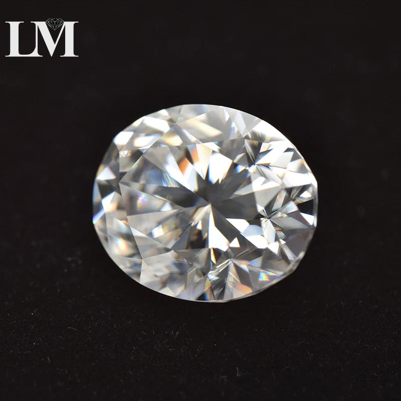 Moissanite Loose Stone Oval Cut D Color VVS1 Synthetic Lab Created Gemstone Pass Diamond Tester Comes with GRA Certificate