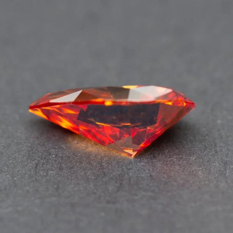 Moissanite Stone Pear Cut Garnet Colored Gemstone Lab Grown Diamond Charms Diy Advanced Jewelry Making with GRA Certificate