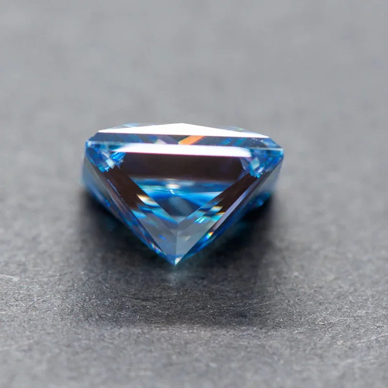 Moissanite Gemstone Princess Cut Sapphire blue color Lab Grown Diamond Advanced Jewelry Making Materials with GRA Certificate
