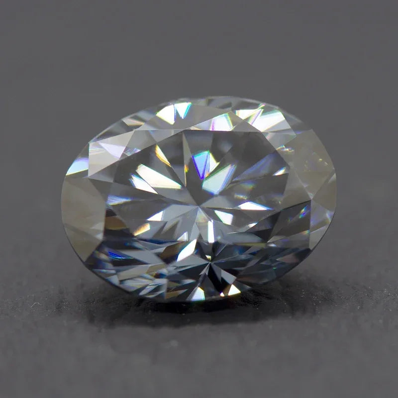 Moissanite Stone Oval Cut Gray Color Gemstone Synthetic Lab Created Heat Diamond DIY Jewelry Making Materials with GRA Report