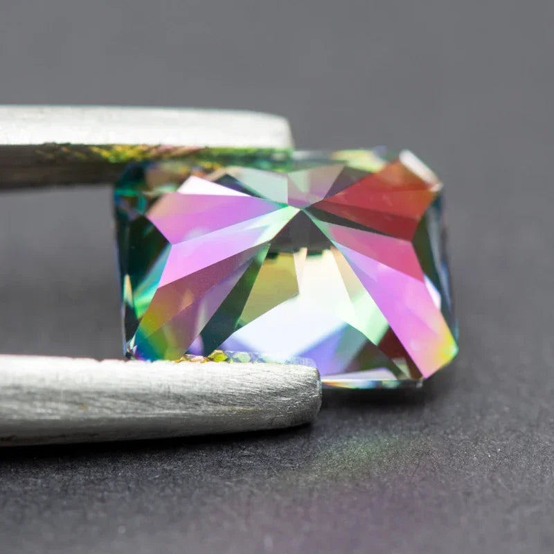 Moissanite Stone Radiant Cut Rainbow Green Color for Jewel Making DIY Ring Necklace Earrings Main Materials with GRA Certificate