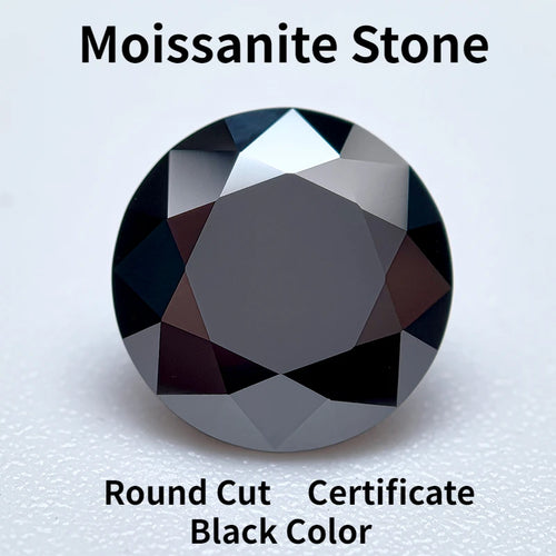 Wholesale Moissanite Stone Black Color Round Cut Lab Charms Diamond Pass Diamond Tester Making with GRA Certificate