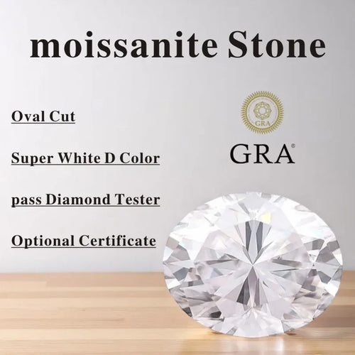 Wholesale moissanite Stone Super White D Color Oval Cut VVS1 Charms Gemstone DIY Advanced Jewelry Earrings Making Certificate