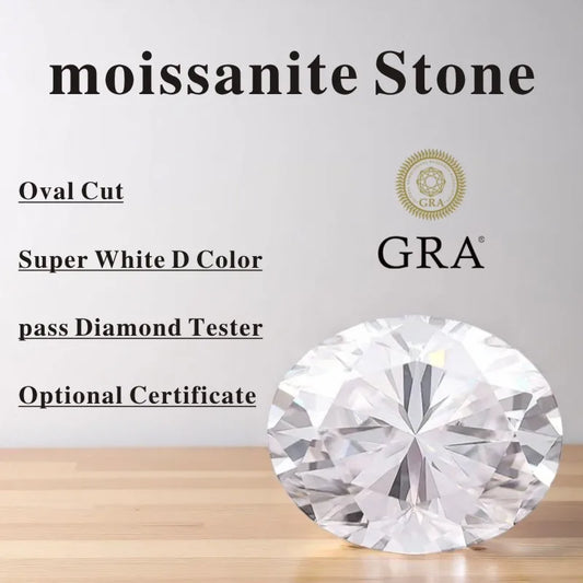 Wholesale moissanite Stone Super White D Color Oval Cut VVS1 Charms Gemstone DIY Advanced Jewelry Earrings Making Certificate