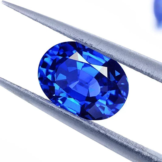 Lab Grown Sapphire Royal Blue Color Oval Shape Charm Gemstones for Diy Jewelry Making Materials Selectable AGL Certificate