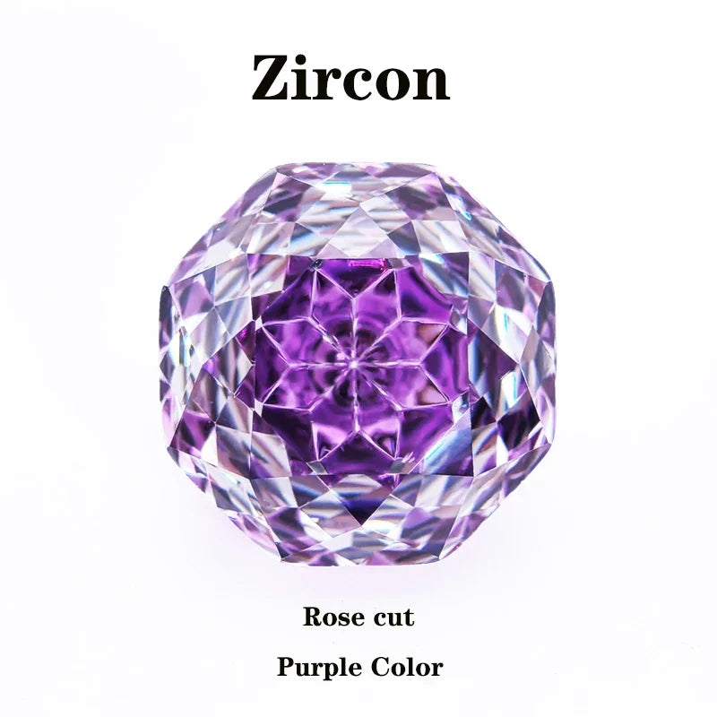 Wholesale Cubic Zirconia Rose Cut Purple Color DIY Ring Necklace Earrings Main Materials Factory Wholesale Price Charms Gemstone