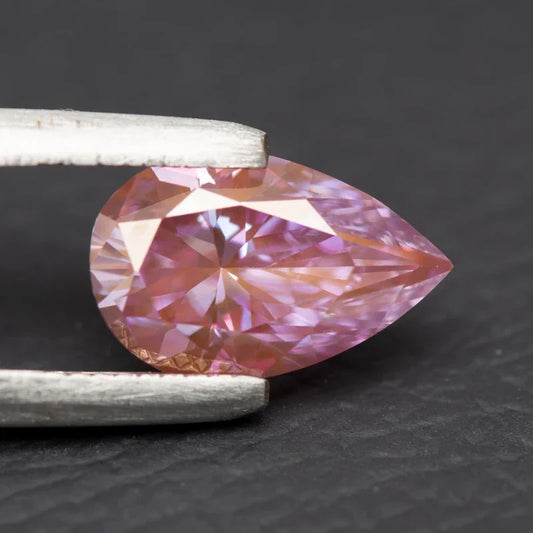 Moissanite Pear Cut Sakura Pink Colored Diy Charms Jewelry Making Materials Pass Diamond Tester with GRA Certificate