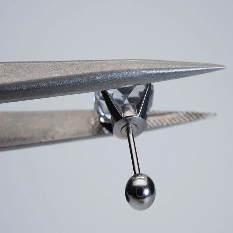 Cubic Zirconia Stainless Steel Earring Rose Cut White Color Jewelry for Women Wholesale 4 Prong Tragus Earrings