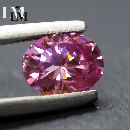 Moissanite Loose Stone Oval Cut Sakura Pink Color Lab Created Gemstone Jewelry Rings Earrings Making Comes with GRA Certificate