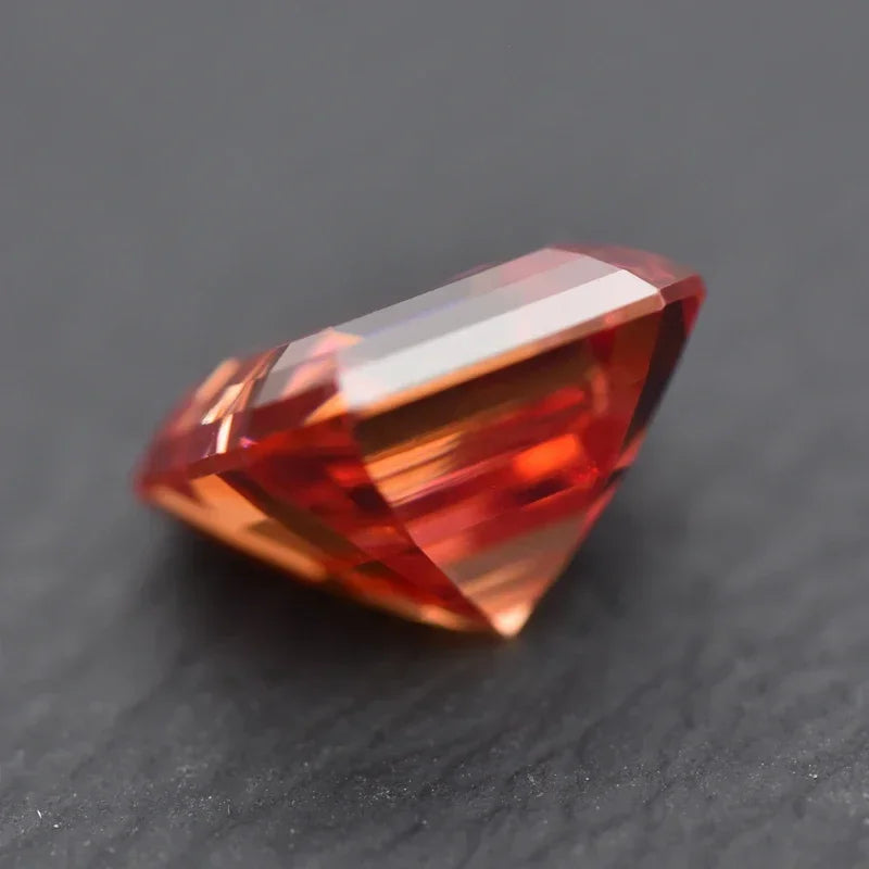 Wholesale Moissanite Stone Asscher Cut Watermelon Red Extremely Shiny Charms Gemstone DIY Ring Necklace Earring Main Materials C