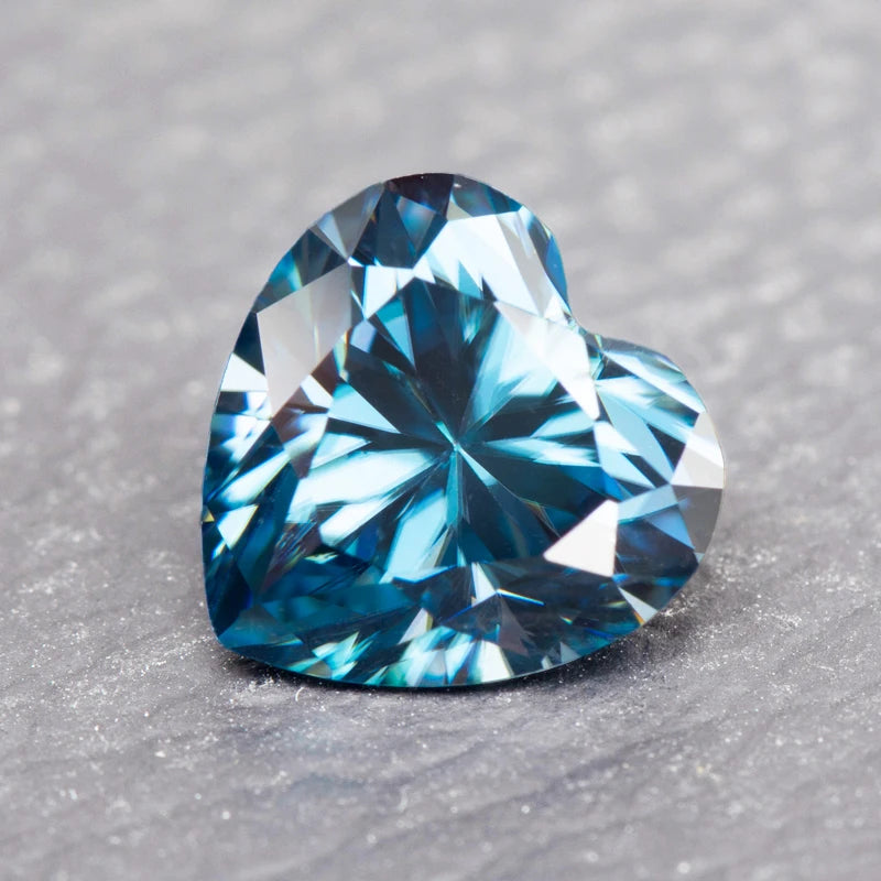 Moissanite Stone Sapphire Blue Heart Shape Color for Charms  Jewelry Making DIY Ring Necklace Earrings Main Material Certificate