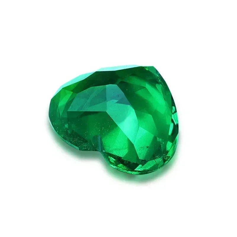 Lab Grown Colombia Emerald Green Color Heart Shape Gemstone for Diy Jewelry Earrings Making Material Selectable AGL Certificate