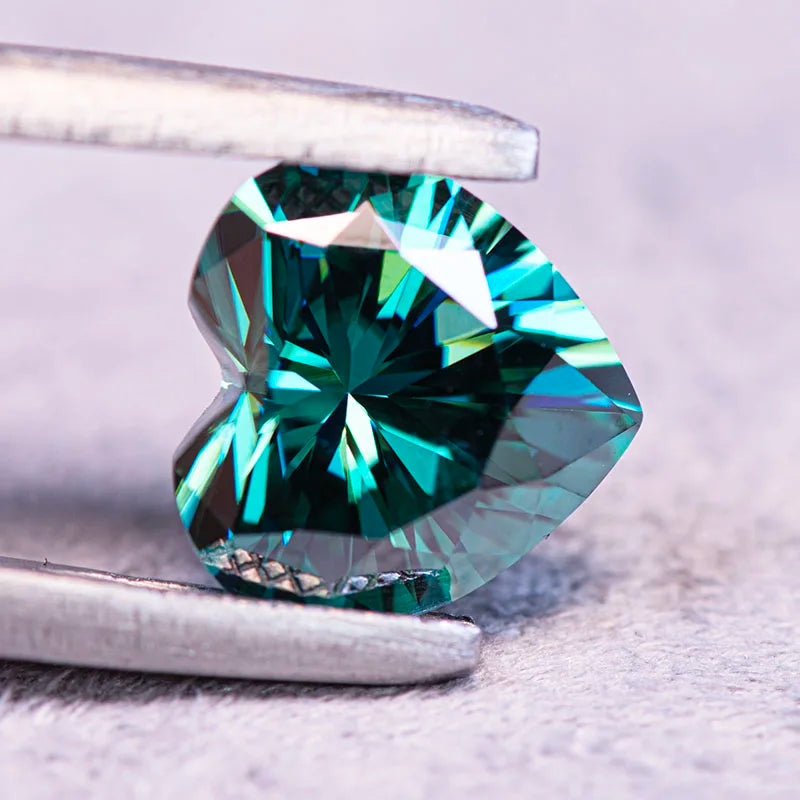 Moissanite Stone Natural Emerald Green Color Heart Cut Charms Gemstone DIY Advanced Jewelry Making Materials with Report