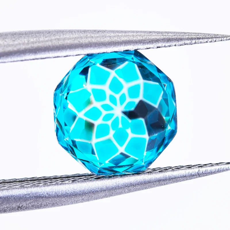 Wholesale Cubic Zirconia Rose Cut Peacock Blue Color DIY Ring Necklace Earrings Main Materials Charms Gemstone Factory Wholesale
