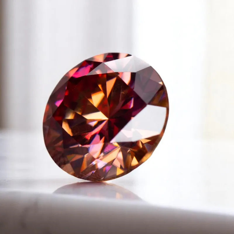 Moissanite Stone Watermelon Color Plum Blossom Cut Charms Gemstone DIY Ring Necklace Earrings Main Materials with Certificate