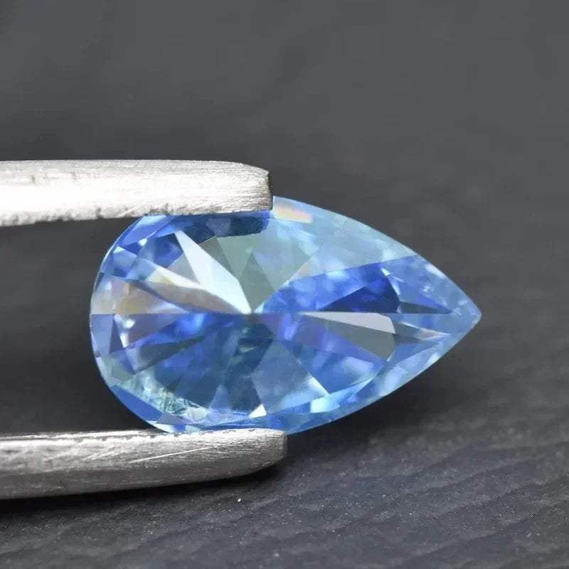 Moissanite Stone Ice Blue Color Pear Cut Lab Grown Diamond For Diy Jewelry Making Pass Diamond Tester With GRA Certificate