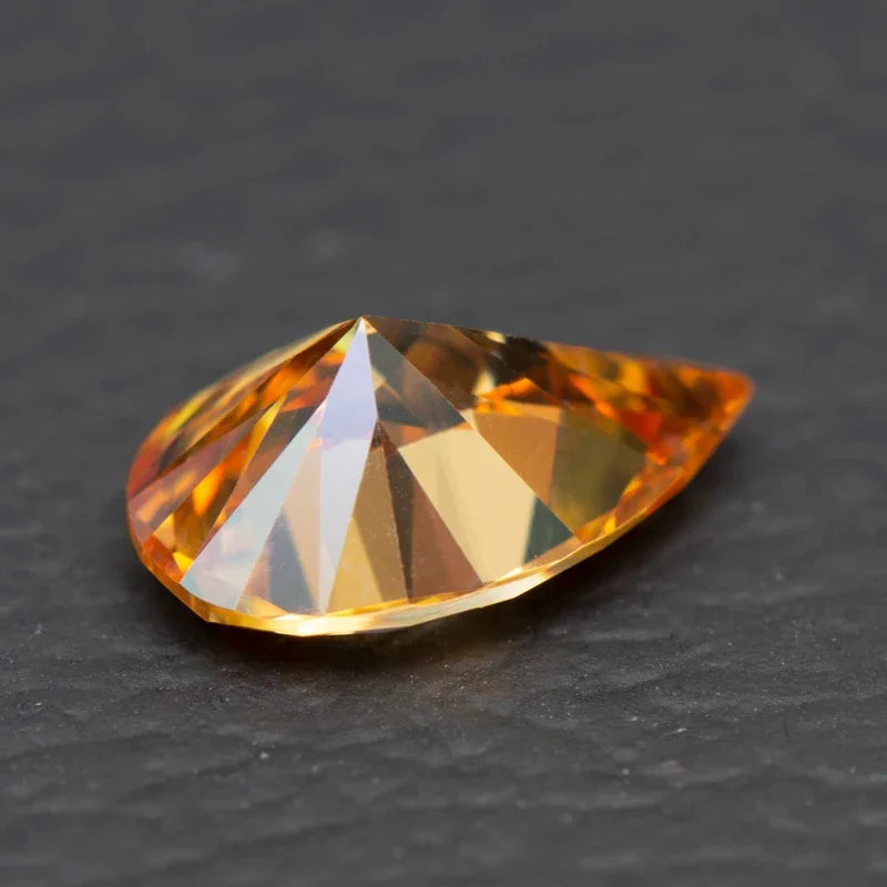 Moissanite Pear Cut Champagne Colored diy charms Jewelry Making Pass Diamond Tester with GRA Certificate Wholesale Price