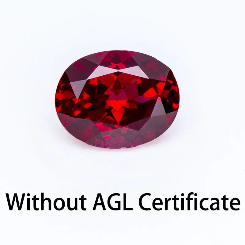 Lab Grown Ruby Pigeon Blood Red Gemstones Oval Shape Hand-cut Charm Beads for DIY Jewelry Materials Selectable AGL Certificate