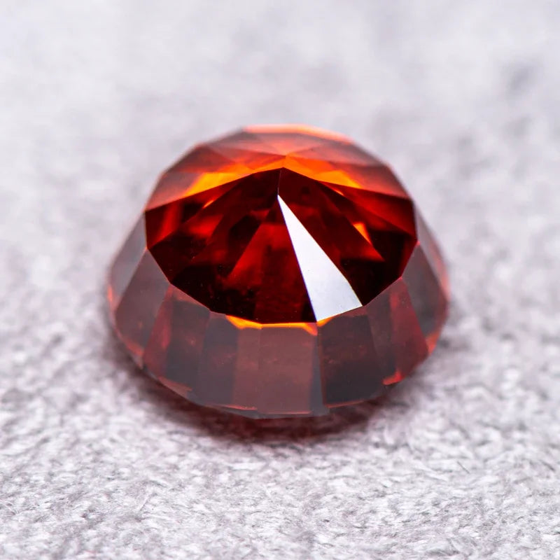 Cubic Zirconia Round Shape Red Color 5A CZ Stone 4k Crushed Ice Cut Synthetic for DIY Ring Necklace Earrings Main Materials