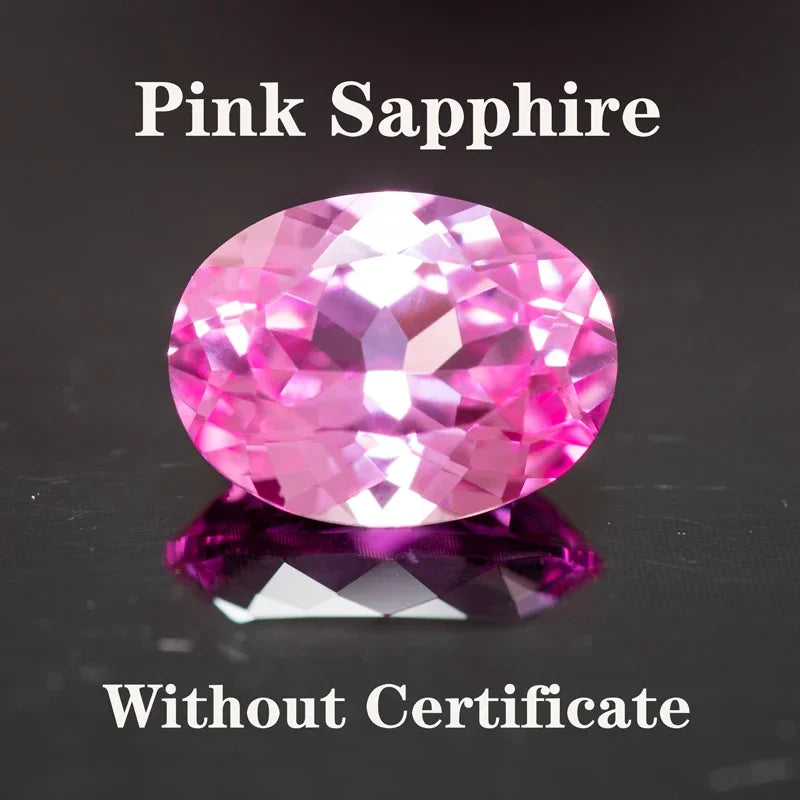 Lab Grown Sapphire Oval Shape Pink Color Extremely Shiny Quality Advanced Charms Jewelry Rings Earrings Making Certificate