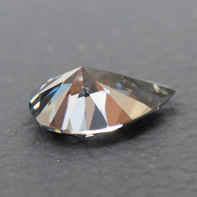 Moissanite Pear Cut Gray Color Lab Diamond Diy Charms Advanced Jewelry Ring Earring Lab Grown Gemstone with GRA Certificate