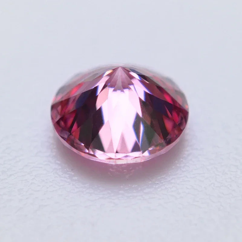 Wholesale Moissanite Stone 100 Faceted Cut Round Shape Pink Color DIY Charms Ring Necklace Earrings Main Materials with Certific