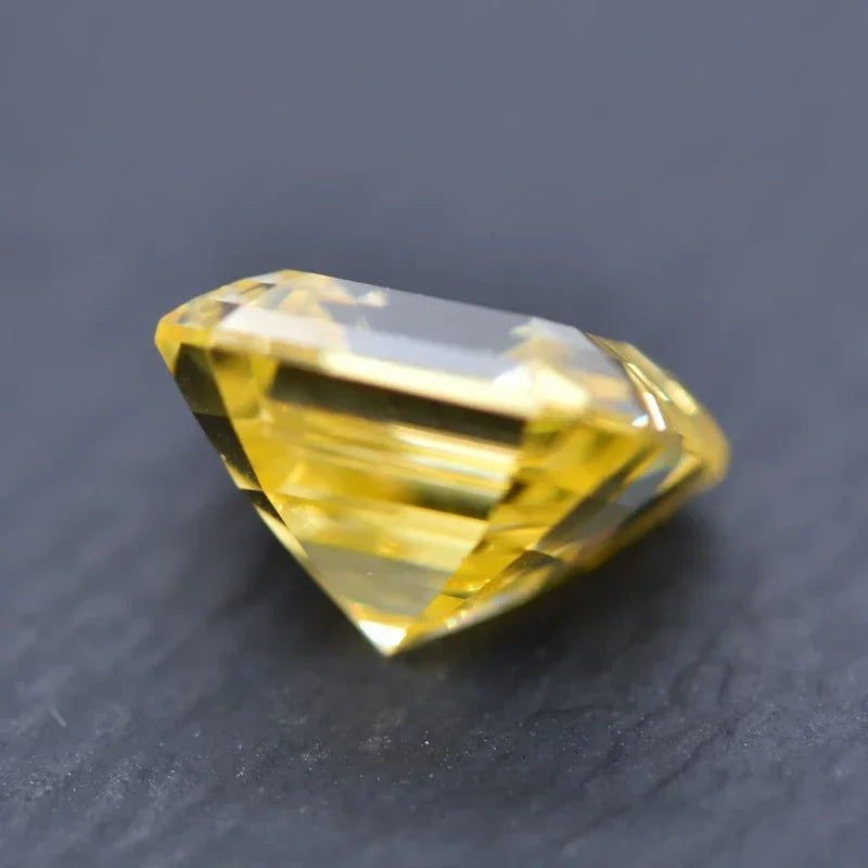Wholesale Moissanite Stone Asscher Cut Lemon Yellow Color for Charms Jewelry Making DIY Ring Necklace Earrings Main Materials Ce
