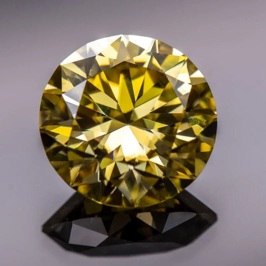 Moissanite Vivi Yellow Colored Round Cut VVS1 Pass Diamond Tester loose stone Jewelry Making Comes with GRA Certificate