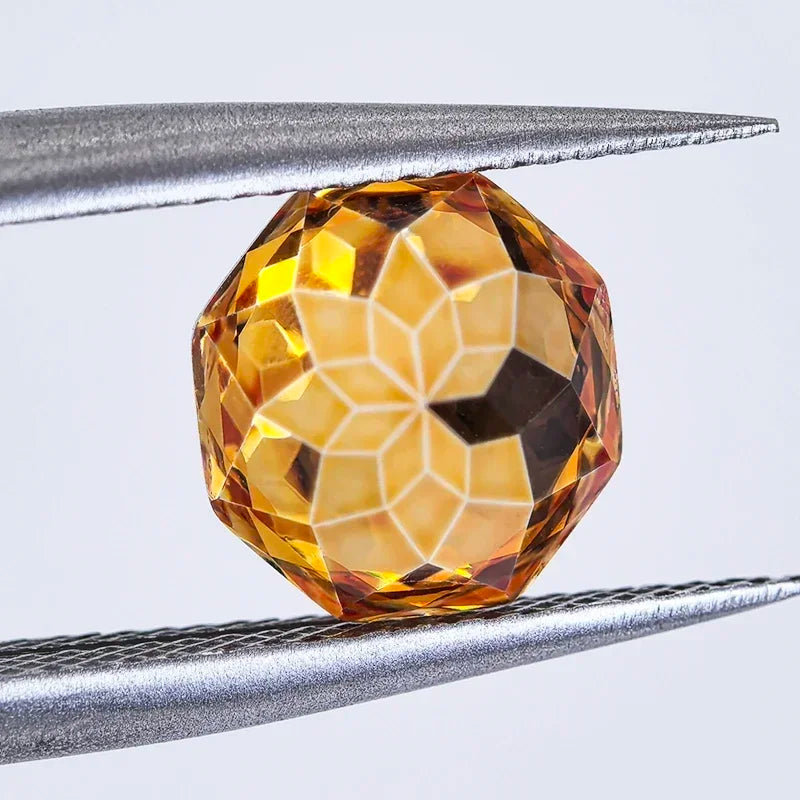 Cubic Zirconia Special Rose Cut Orange Color Gemstone Bead Wholesale and Retail for Diy Advanced Jewelry Rings Earrings Making