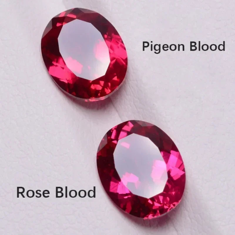 Lab Grown Ruby Pigeon Blood Red Gemstones Oval Shape Hand-cut Charm Beads for DIY Jewelry Materials Selectable AGL Certificate