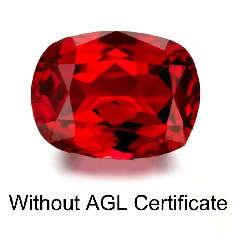 Lab Grown Ruby Pigeon Blood Red Rectangular Cushion Cut Top Quality Gemstone for Diy Jewelry Making Selectable AGL Certificate