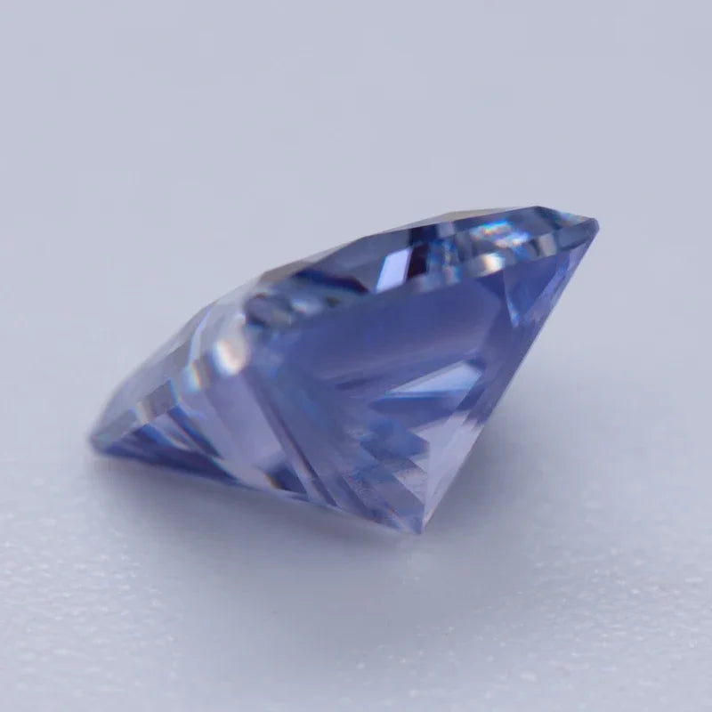 Moissanite Gemstone Princess Cut Lavender color Lab Grown Diamond Advanced Jewelry Making Materials with GRA Certificate