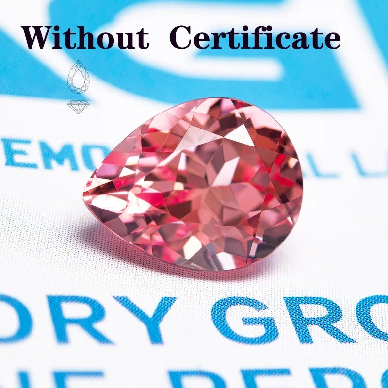 Lab Grown Sapphire Pear Shaped Red Lotus Extremely Shiny Quality DIY Ring Necklace Earrings Main Materials AGL Certificate