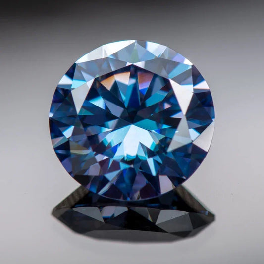 Moissanite Round Cut Sapphire Blue Colored VVS1 Lab Grown Gemstones Jewelry Making Loose Gemstone with GRA Certificate