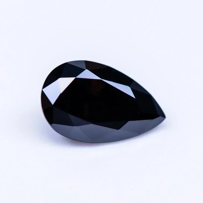 Wholesale Moissanite Stone Pear Cut Black Color 13x18mm Size DIY Charms Ring Necklace Earrings Main Materials with Certificate W
