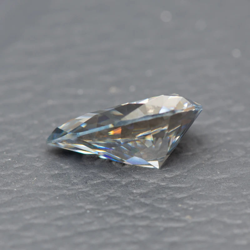 Moissanite Pear Cut Gray Color Lab Diamond Diy Charms Advanced Jewelry Ring Earring Lab Grown Gemstone with GRA Certificate