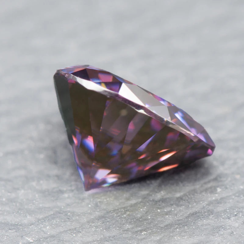 Moissanite Stone Imperial Purple Color Heart Shape Charms Gemstone DIY Advanced Jewelry Rings Earrings Making Certificate