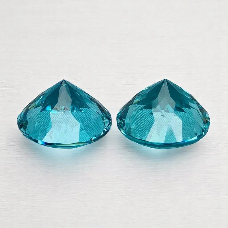 Lab Grown Paraiba Gemstones Round Shape 100 Faceted Cut Charm Beads for Diy Jewelry Making Materials Selectable AGL Certificate