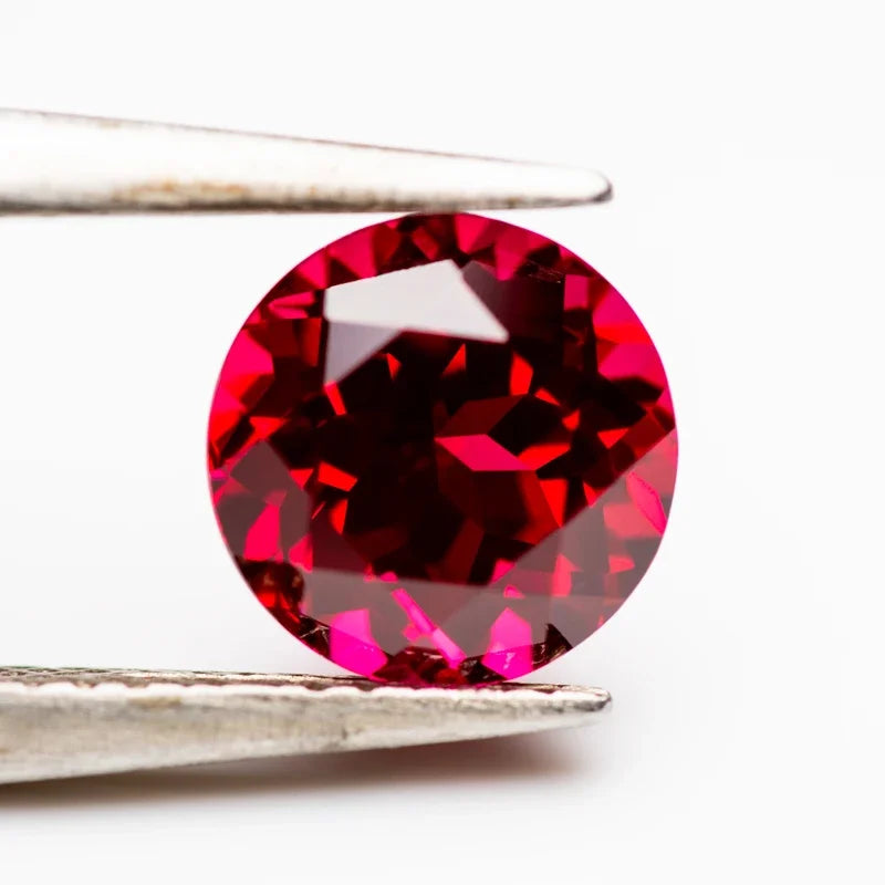 Lab Grown Ruby Pigeon Blood Red Color Round Shaped Small Size Charm Gemstone Advanced Jewelry Rings Earrings Making