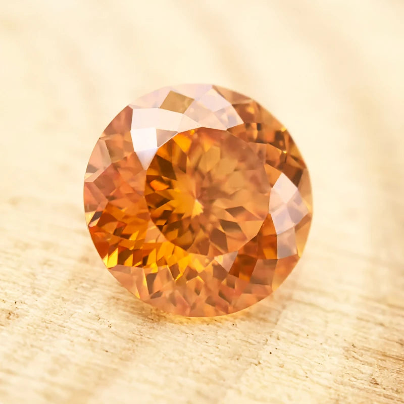 Moissanite Stone 100 Faceted Russia cut Orange Color Charms Gemstone DIY Ring Necklace Earrings Main Materials with Certificate