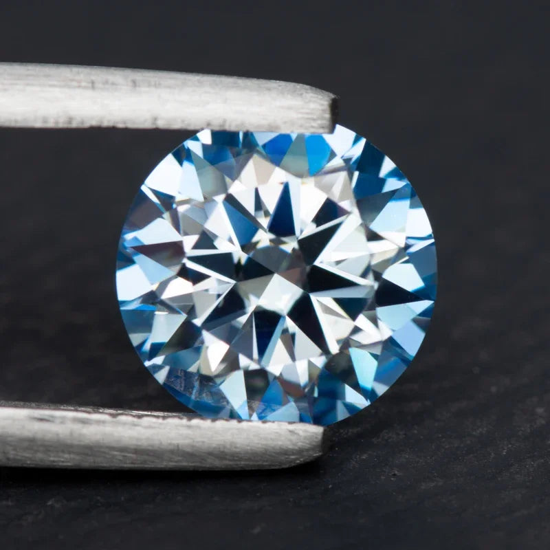 Moissanite Ice Blue Color Round Cut Colored Gemstones Lab Created Loose Stone Used Jewelry Production with GRA Certificate