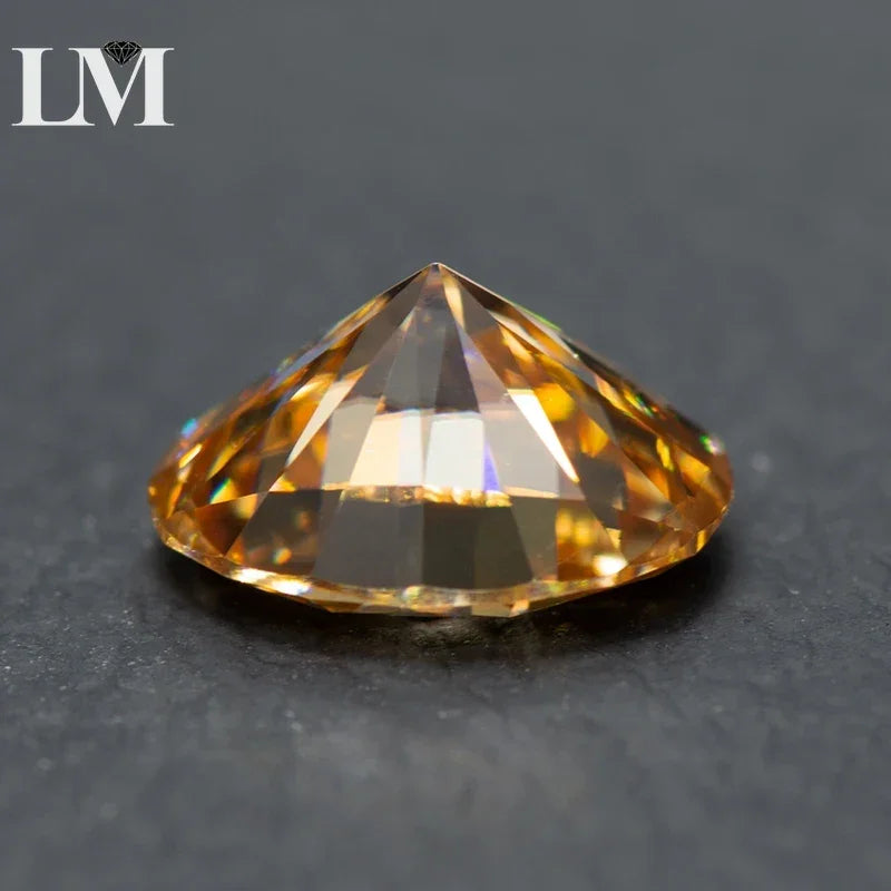 Moissanite Stone Champagne Color Oval Cut Synthetic Lab Created Gemstone Diamond Jewelry Making Materials with GRA Certificate