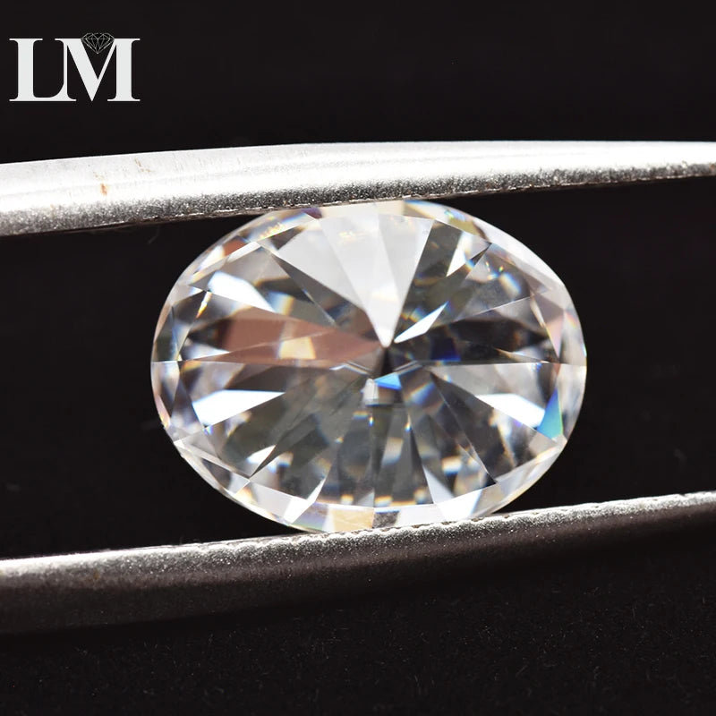 Moissanite Loose Stone Oval Cut D Color VVS1 Synthetic Lab Created Gemstone Pass Diamond Tester Comes with GRA Certificate