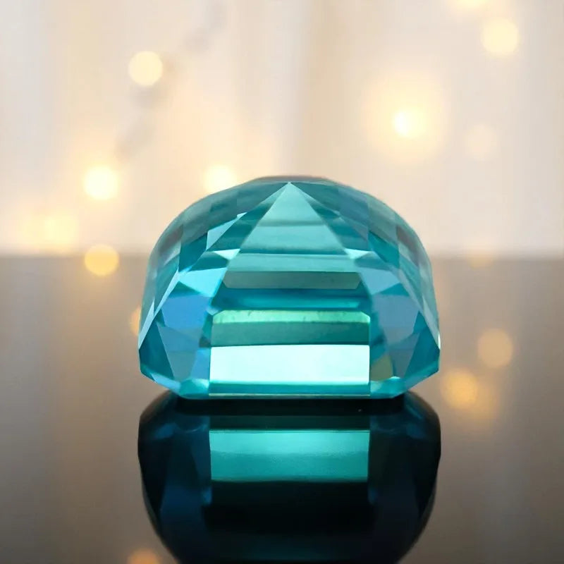 Lab Grown Paraiba Asscher Cut Charms Gemstone Extremely Shiny Quality Advanced Jewelry Making Materials AGL Certificate
