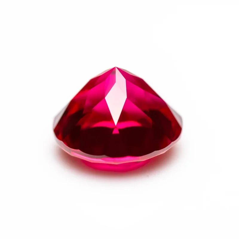 Lab Grown Ruby Pigeon Blood Red Color Round Shaped Small Size Charm Gemstone Advanced Jewelry Rings Earrings Making