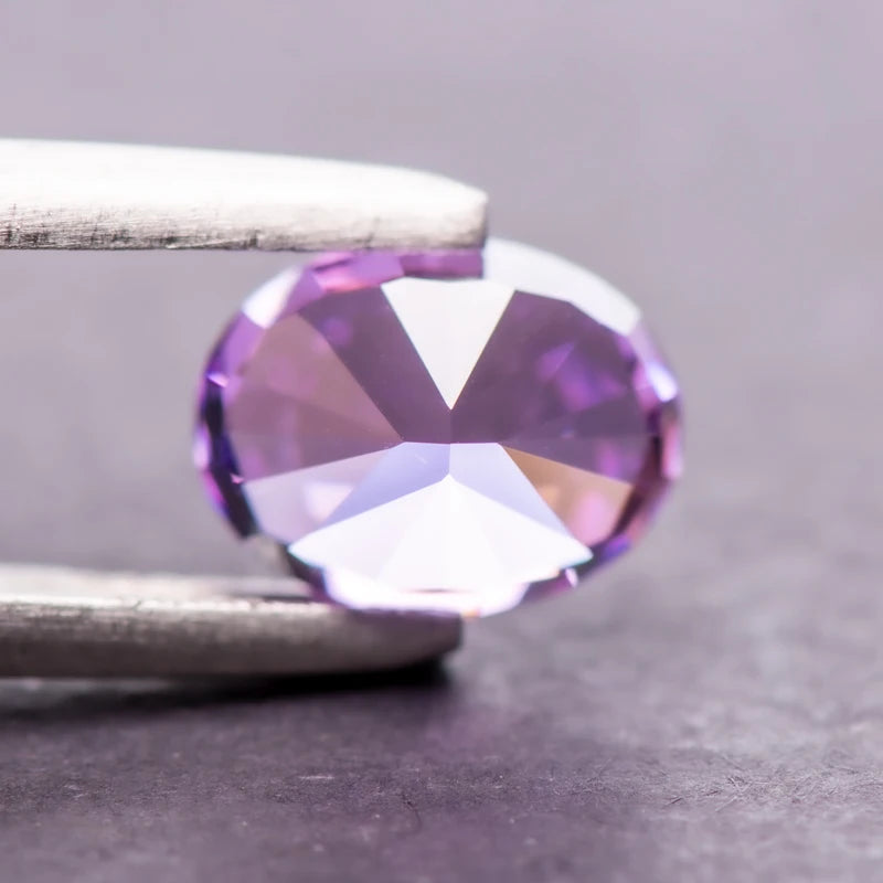 Cubic Zirconia Oval Shape Purple Color 4k Crushed Ice Cut 5A Grade Charm Beads for Jewelry Making Necklace Ring Main Materials
