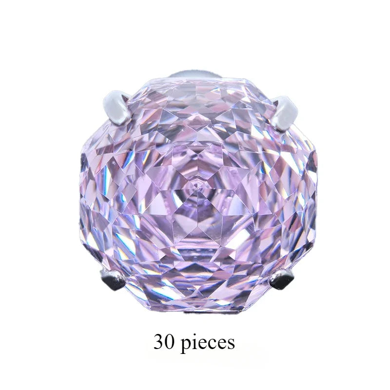 Cubic Zirconia Stainless Steel Earring Rose Cut Light Pink Color 8.0mm Jewelry for Women Wholesale 4 Prong Tragus Earrings