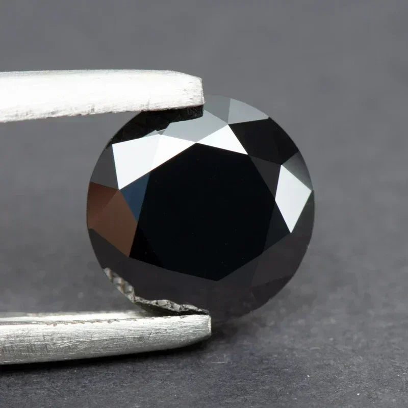 Moissanite Stone Black Color Round Cut VVS1 Charms Diamond With GRA Certified Pass Diamond Tester Making Jewelry Accessories