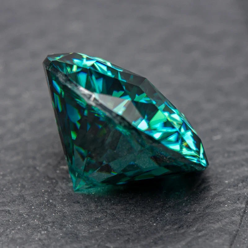 Moissanite Stones Emperor General Cut Round Shape Emerald Green Primary Colors with GRA Certificate Jewelry Making Materials
