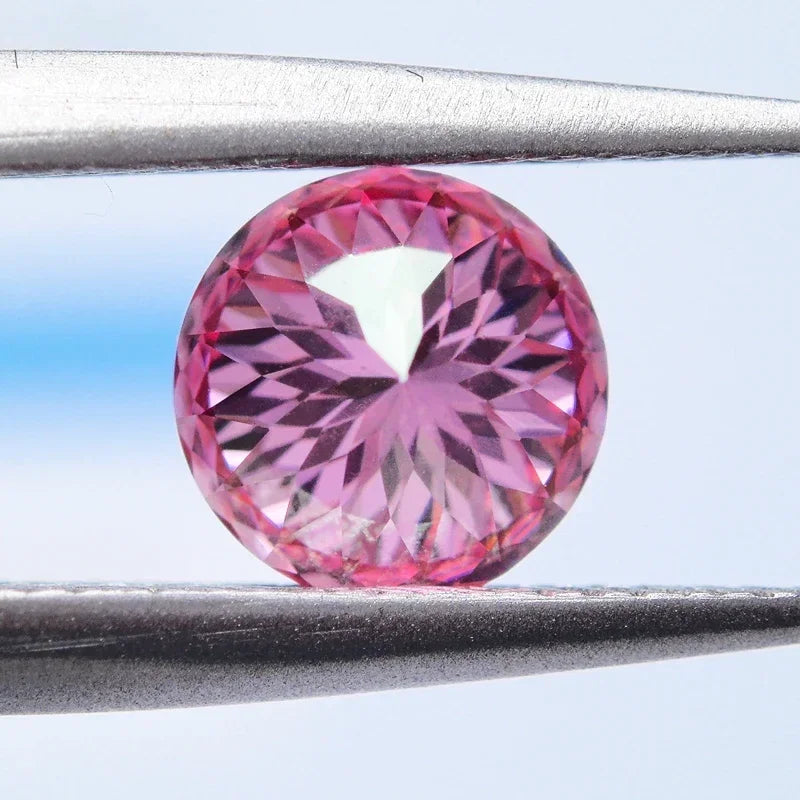 Wholesale Moissanite Stone 100 Faceted Cut Round Shape Pink Color DIY Charms Ring Necklace Earrings Main Materials with Certific